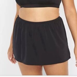 Cacique Swim Bottom Skirt Black Built In Brief Swimsuit Pool Beach Vacation